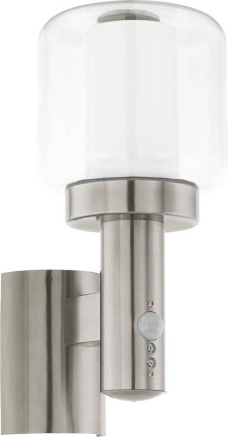 Eglo Poliento Buitenverlichting IP44 Wandlamp Sensor Roestvast Staal Helder Wit