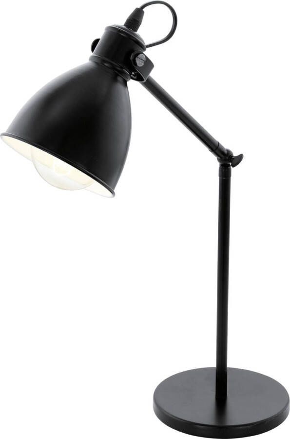 Eglo Priddy Tafellamp 1 Lichts Hoogte 425mm. Zwart Wit