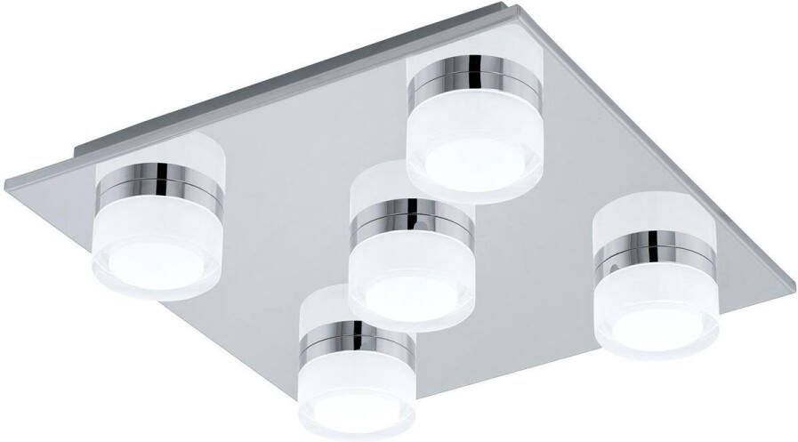 Eglo Romendo Plafonnière 5 Lichts LED Chroom Helder Gesatineerd