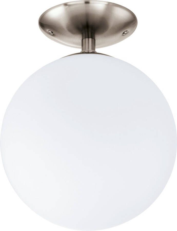 Eglo Rondo Plafondlamp 1 Lichts Ø250mm. Nikkel-Mat Wit