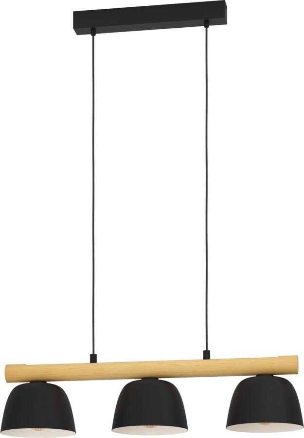 EGLO Sherburn Hanglamp E27 77 cm Zwart Bruin Hout