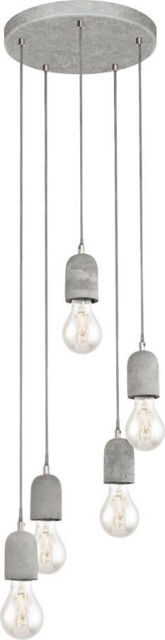 EGLO Silvares Hanglamp 5 Lichts Beton Look