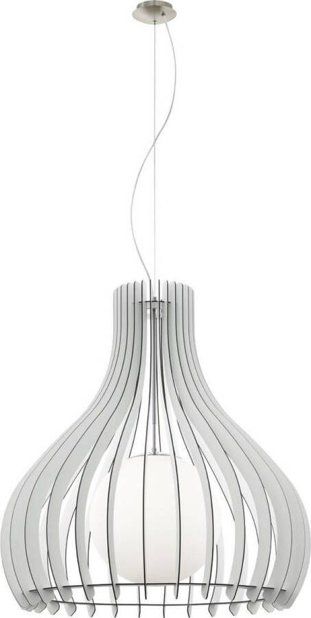 Eglo Tindori Hanglamp 1 Lichts Ø800mm. Nikkel-Mat Wit