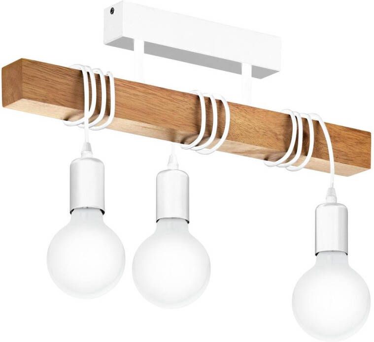 Eglo Townshend plafondlamp 3-lichts E27 wit eikenhout