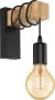 EGLO LED-wandlamp Townshend 1 lamp hout zwart en beige - Thumbnail 1