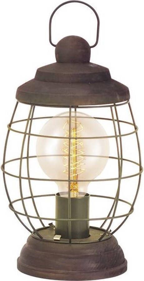 Eglo Vintage Bampton Tafellamp 1 Lichts Ø175mm. Patina Bruin