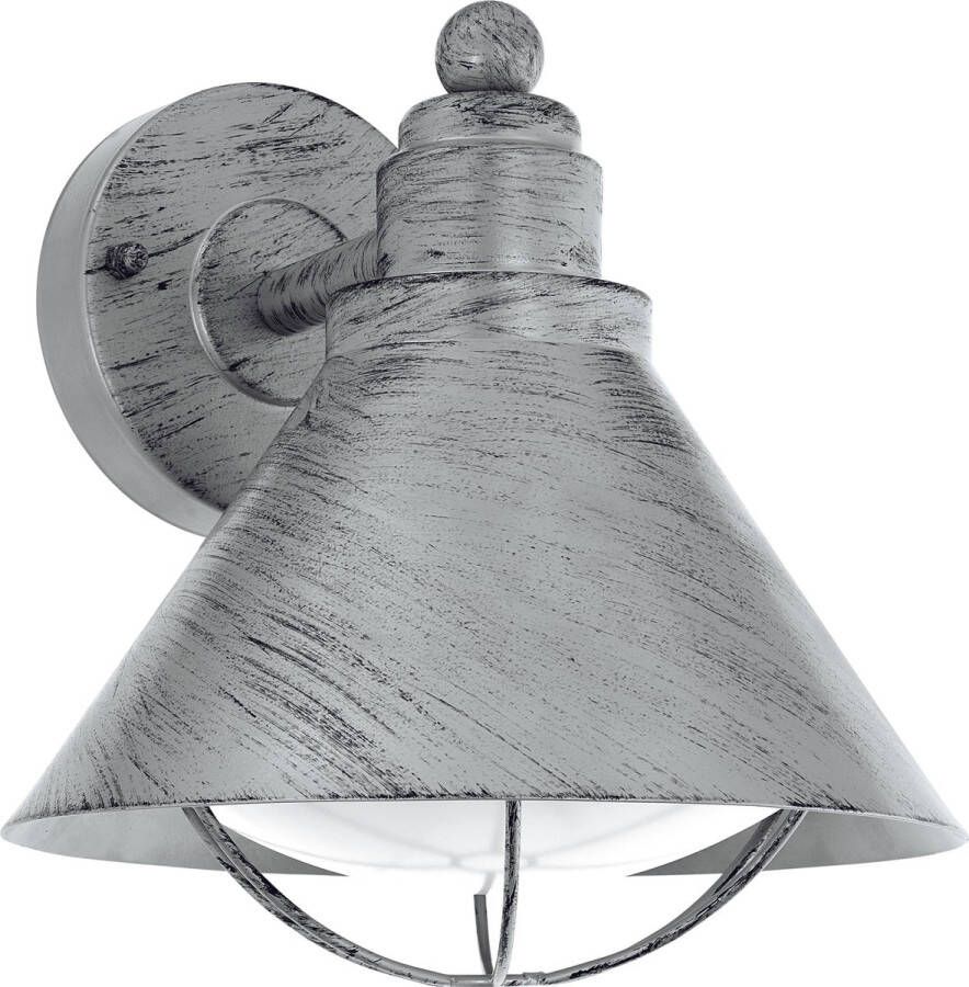 Eglo Vintage Barrosela Buitenverlichting Wandlamp 1 Lichts Antiek Zilver