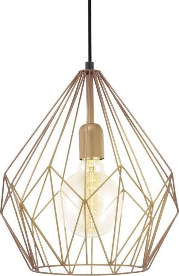 EGLO Hanglamp CARLTON hanglamp koper staal excl. lichtbron retro Vintage Hanglamp 1 lamps Draadgaas Industrieel 110x31cm