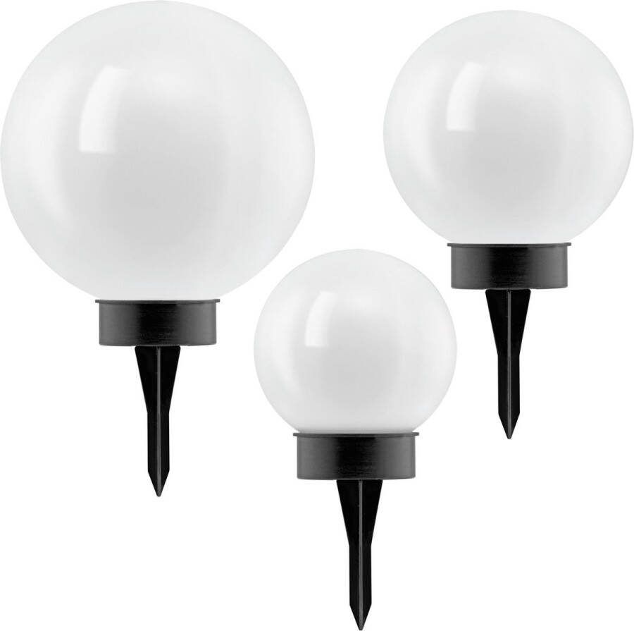 Eglo z_solar tuinverlichting zonne-energie prikspot set 3 x LED Bol Zwart Wit