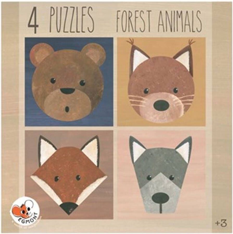 Egmont Toys 4 Puzzels Bosdieren 3+ 23X23X4 cm