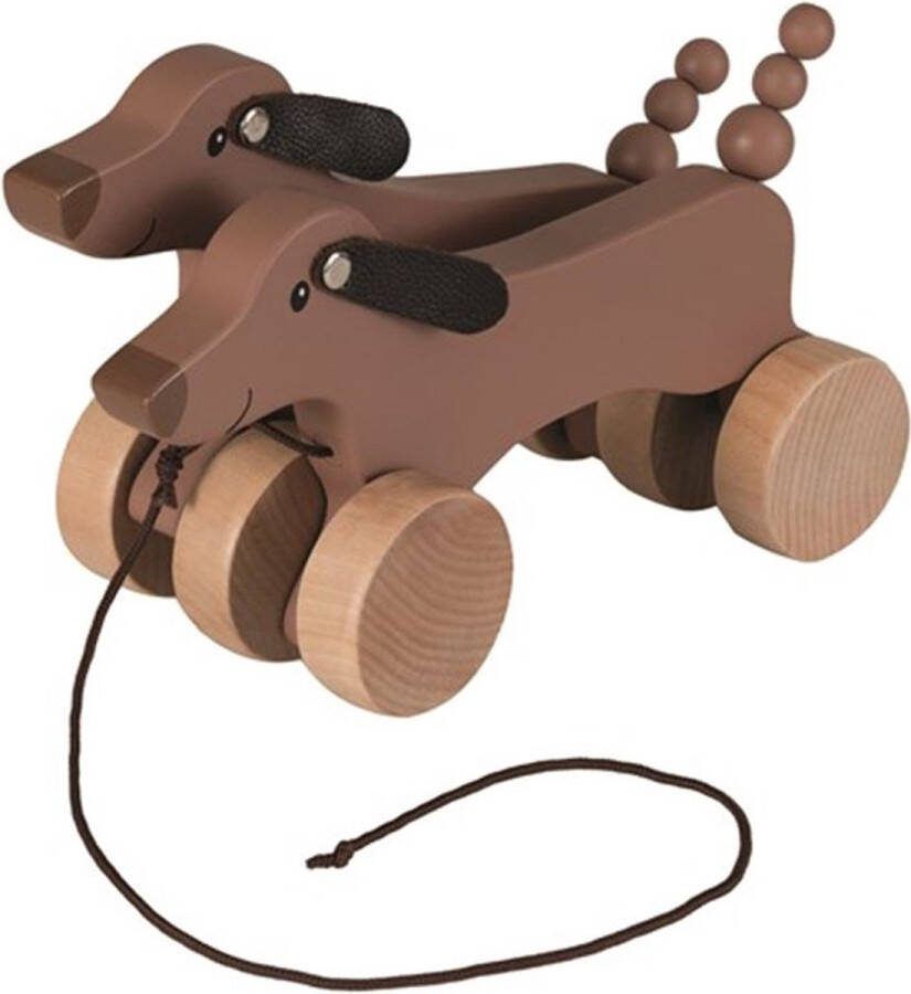 Egmont Toys Houten trekfiguur Hond 21x8x15 cm