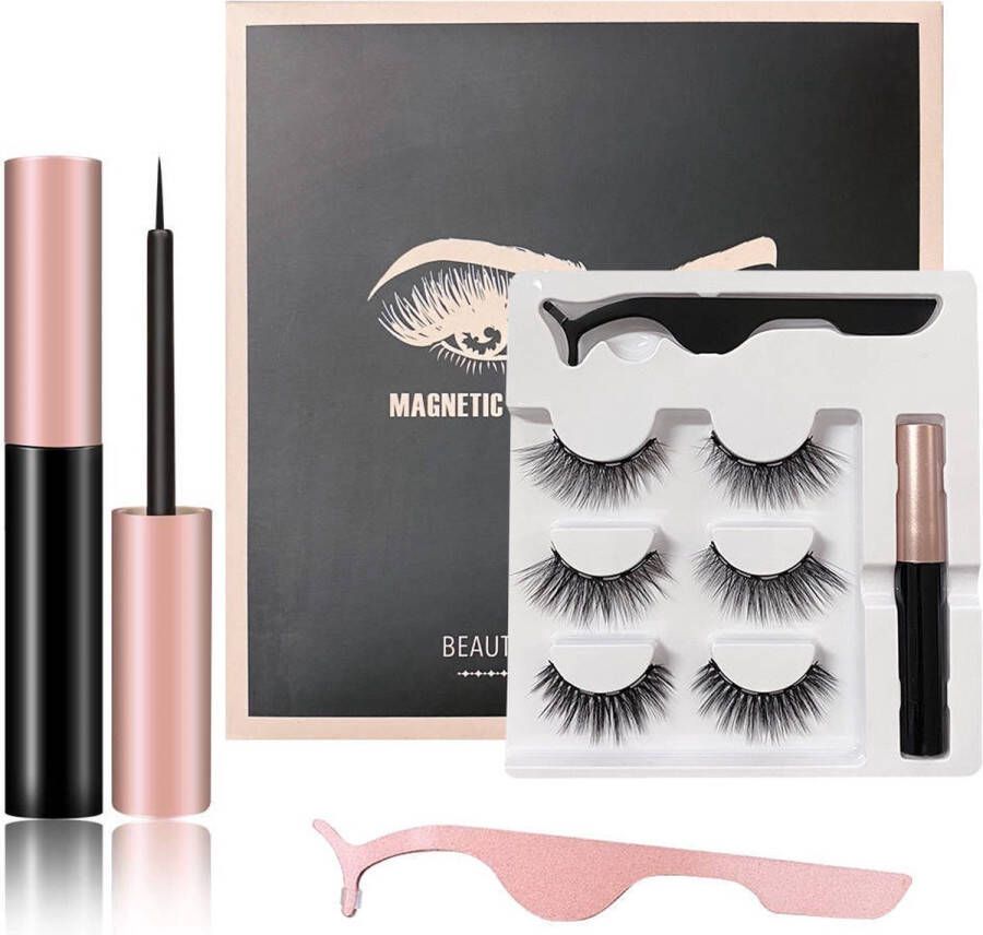 EHH BEAUTY Magnetische wimpers -Magnetische Eyeliner 3 set wimpers Magnetic lashes Eyelashes Fake lashes 3D wimpers