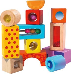 Eichhorn Blokken Met Geluid 12 stuks vanaf 1 jaar Houten Speelgoed