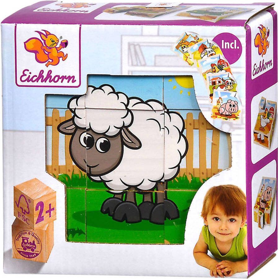 Eichhorn houten blokpuzzel boerderij