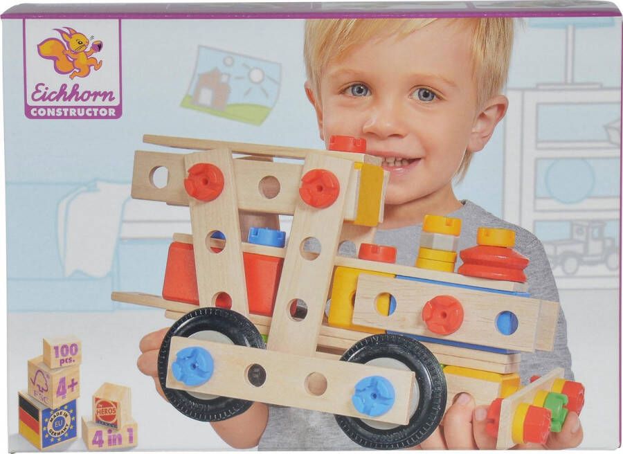 Eichhorn Houten Constructie Kit 100pcs 6 modelen vanaf 6 jaar