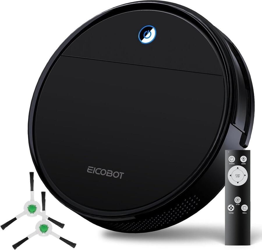 EICOBOT Robotstofzuiger 2300 Pa Sterke Zuigkracht Slank Ontwerp Zwart