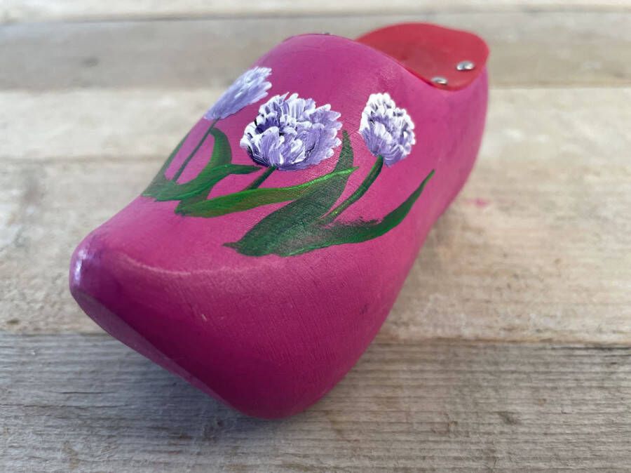 Eigenmerk Home made Spaarpot klomp hand painted roze met tulp