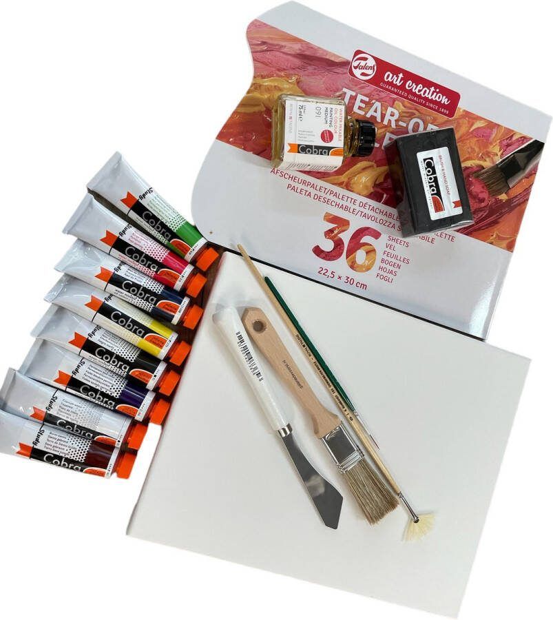 Eigenmerk Home made Starter set voor de Bob Ross techniek met Cobra olieverf