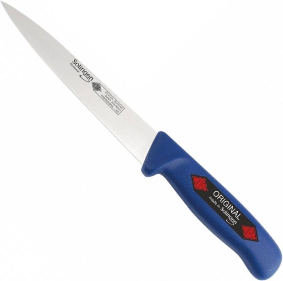 Eikaso Solingen Fileermes 18 cm Middenspits en Flexibel Ergonomisch Blauw Handvat