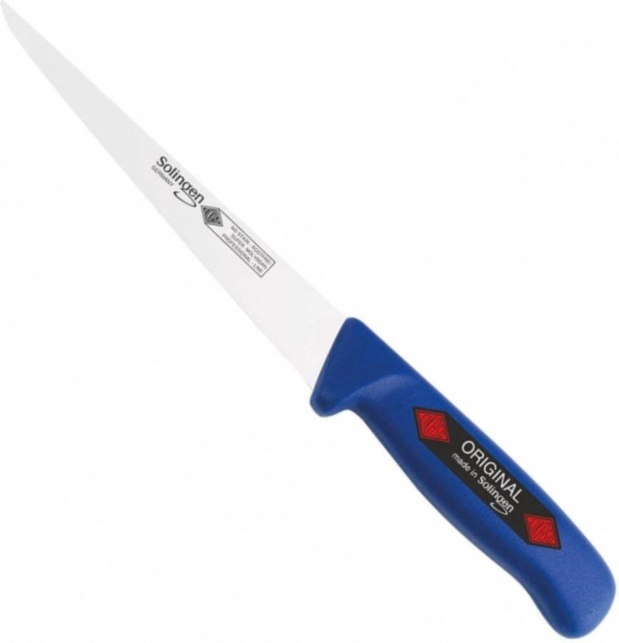Eikaso Solingen Flexibel Fileermes 18 cm Ideaal voor Kabeljauw Ergonomisch Blauw Handvat