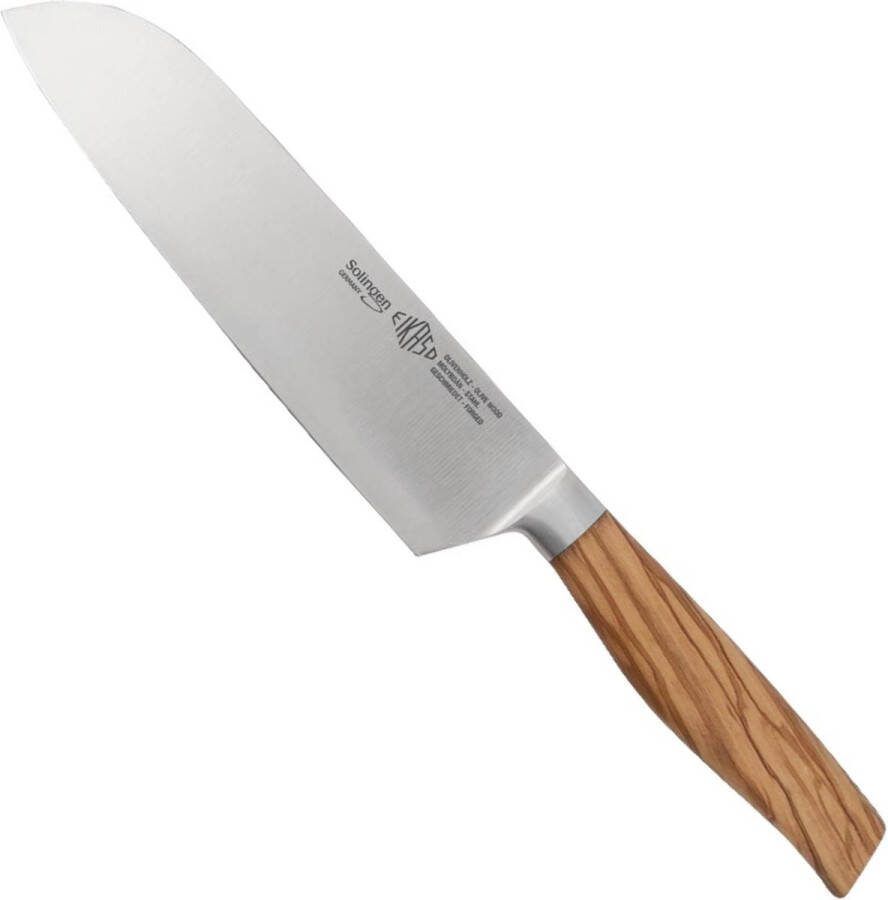 Eikaso Solingen Santokumes 16 cm Gesmeed met Olijfhouten Handvat Ultieme Snijprecisie