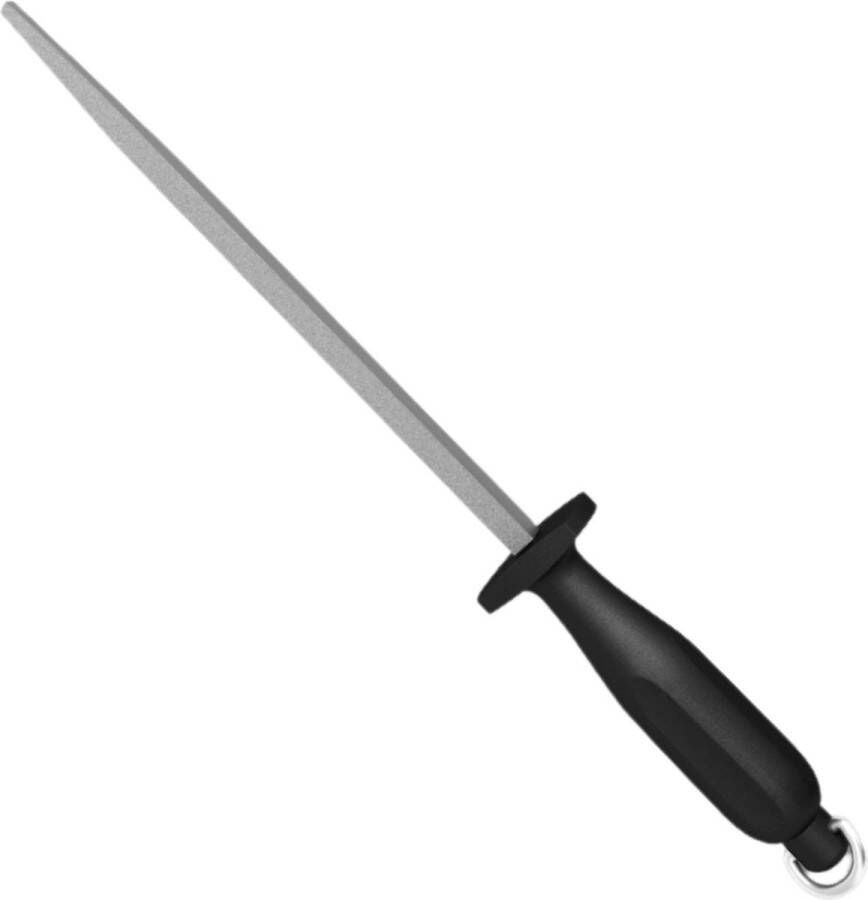 Eikaso Solingen Vierkant Aanzetstaal 29 cm Grof Ergonomisch Zwart Handvat