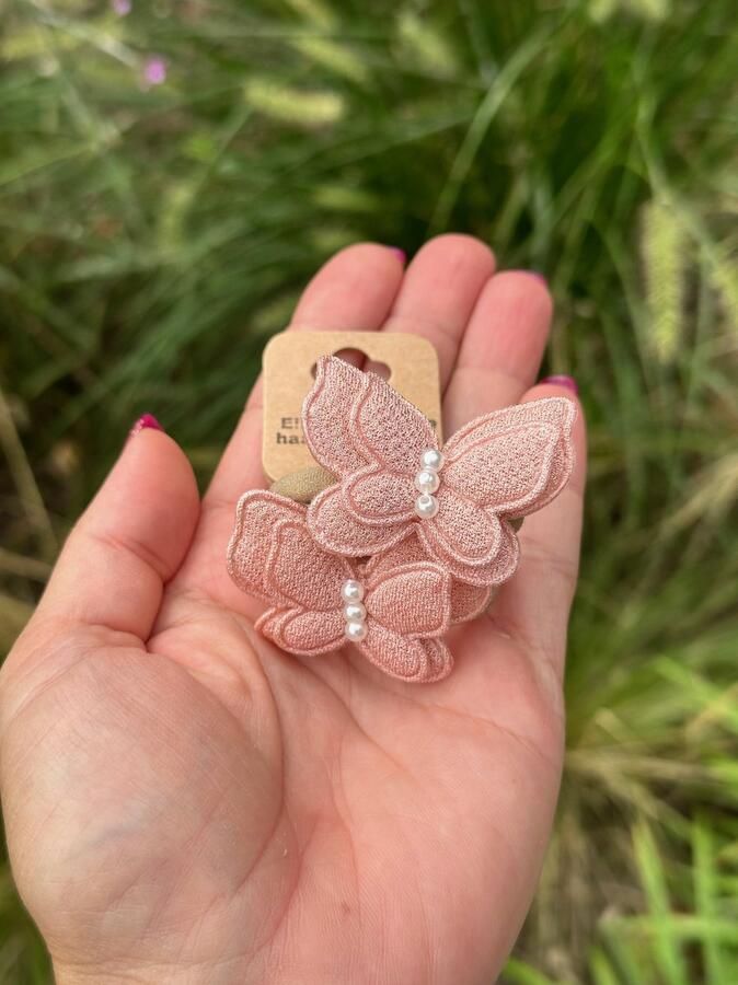 EindelijkLeuk Schattige haarelastiekjes Vlinder Roze Haarelastiekjes Elastiekjes voor meisjes Haaraccessoires voor meisjes Mooie haarelastiekjes meisje Cadeautje meisje Setje van 2 elastiekjes