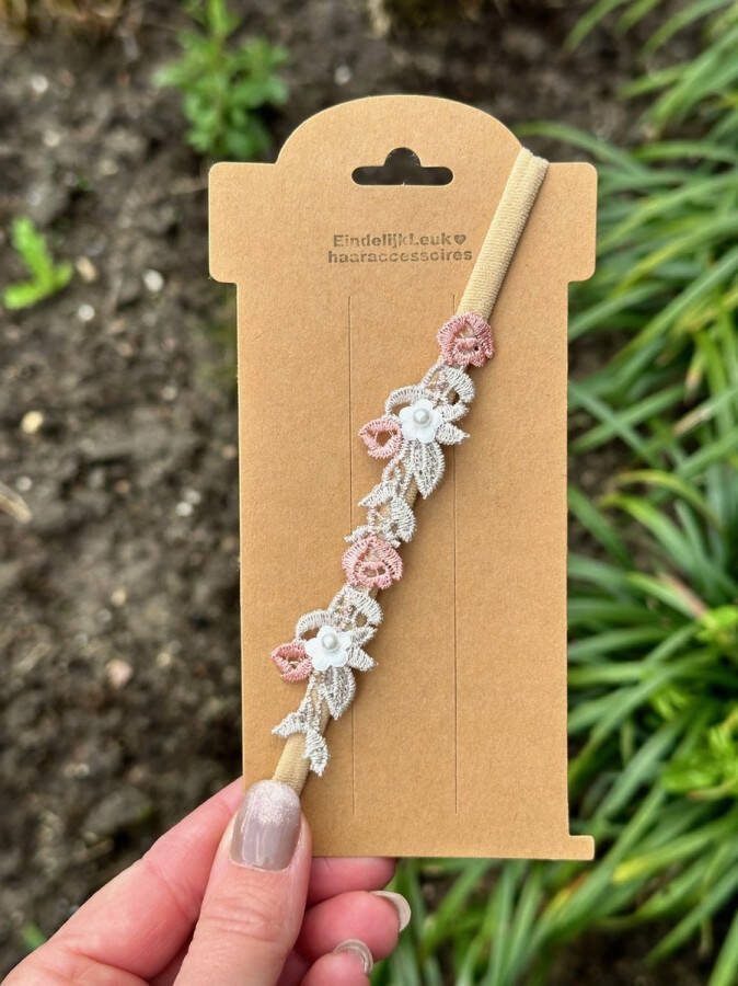 EindelijkLeuk Elastisch haarbandje – New born haarbandje Haarband Meisjes haarband – Baby haarbandjes Haaraccessoires voor meisjes Handmade Kraamcadeau Bruiloft Kraamcadeautje Cadeautje