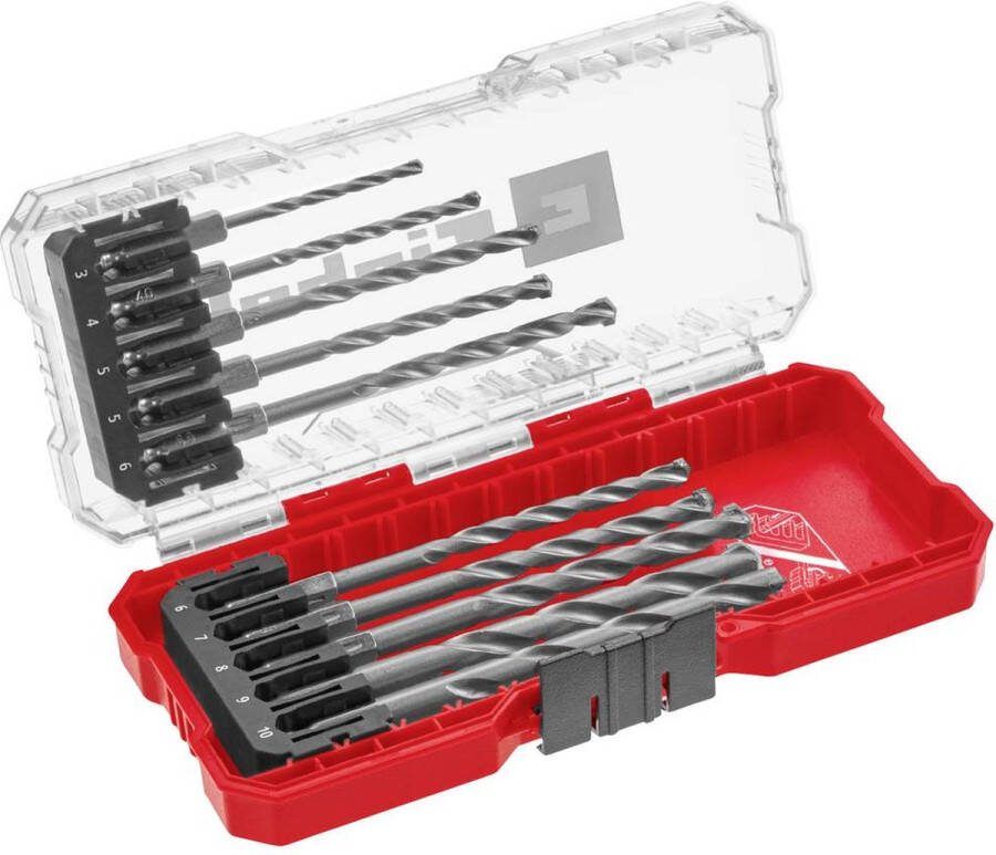 Einhell 108743 Gereedschapsstaal Steen-spiraalboorset 10-delig 3 mm 4 mm 5 mm 6 mm 7 mm 8 mm 9 mm 10 mm 1 set(s)