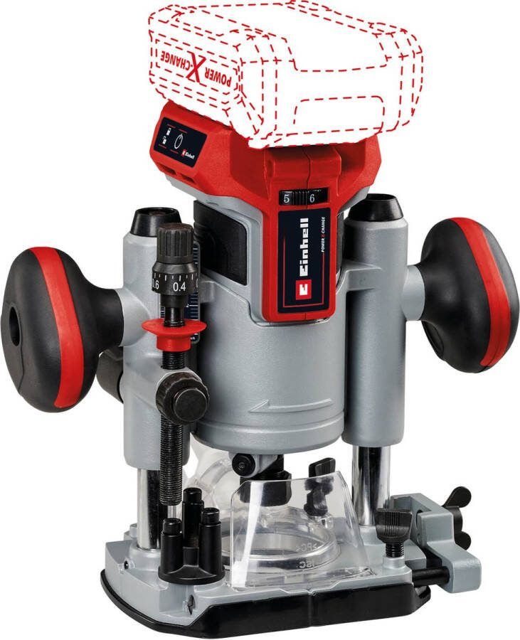 Einhell Accu Bovenfrees TP-RO 18 Li BL Solo Power X-Change 18 V Li-ion 6 en 8 mm spantang Koolborstelloze motor Incl. accessoires Excl. accu en lader