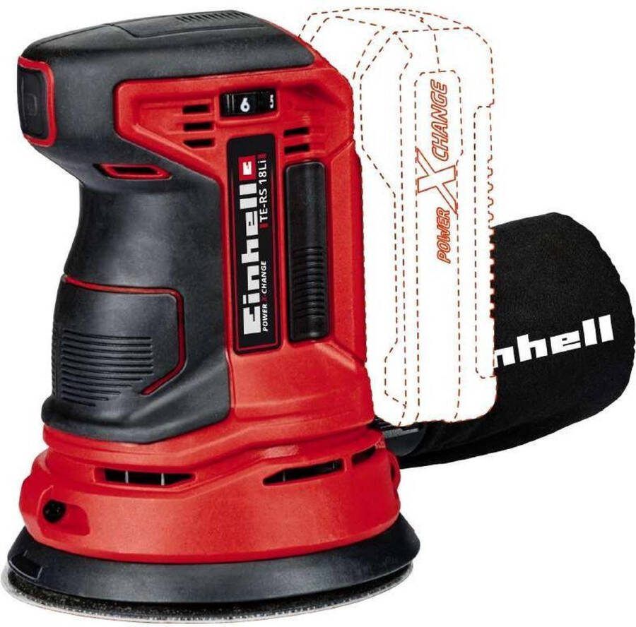 Einhell Accu Excentrische Schuurmachine TE-RS 18 Li-Solo Power X-Change (Li-Ion 18 V Schuurpad ø125 mm softgrip incl. 1 x schuurpapier zonder accu en lader)