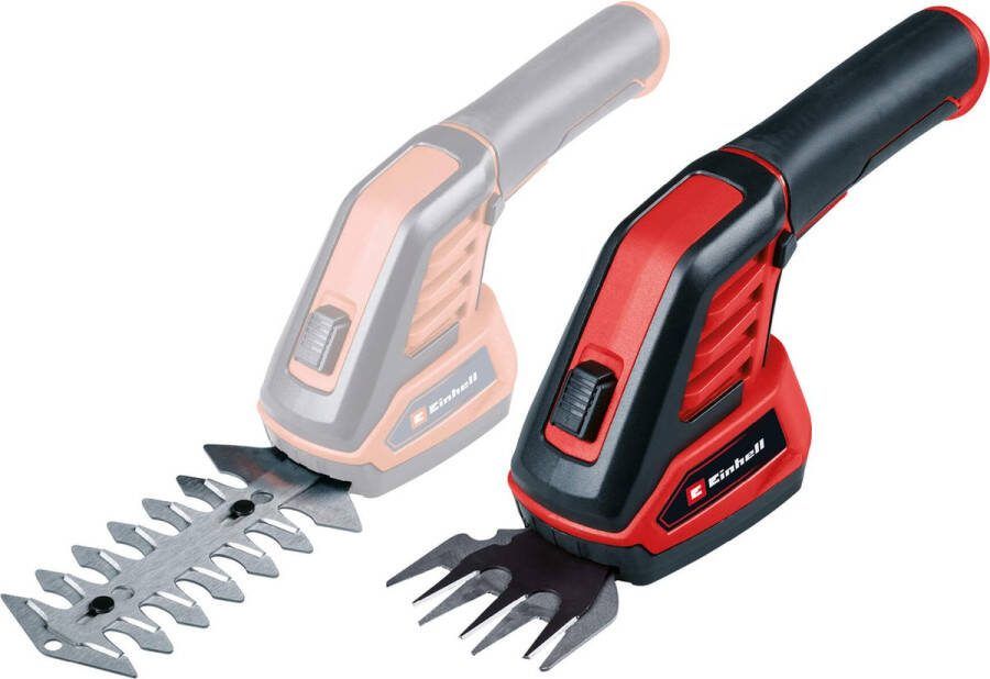 Einhell Accu Gras- Heggenschaar GC-CG 3 6 70 Li WT 3 6 V Li-ion 2.0 Ah accu Knipbreedte grasschaar: 70 mm Snoeibreedte heggenschaar: 11 cm Incl. lader