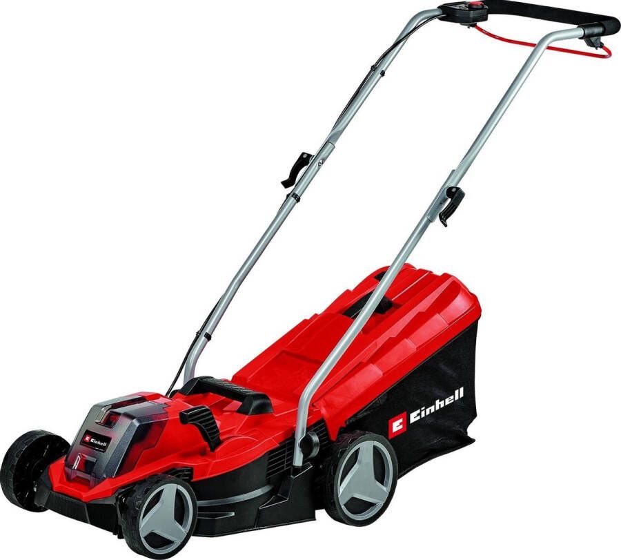 Einhell Accu Grasmaaier GE-CM 18 33 Li Kit Power X-Change 18 V Li-Ion Maaibreedte: 33 cm Aanbevolen gazonoppervlakte: tot 200 m² 30 L opvangzak Maaihoogte: 25-65 mm Incl. 4.0 Ah Accu en lader