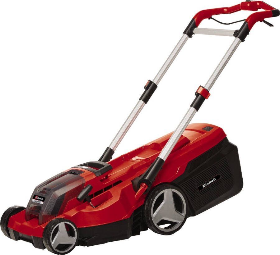 Einhell Accu Grasmaaier RASARRO 36 38 Li Kit Power X-Change 36 V Li-ion Maaibreedte 38 cm Aanbevolen gazonoppervlakte: tot 450 m² 45 L opvangbak Maaihoogte: 25-75 mm Mulching functie Incl. 2x 4.0Ah + 1x DUO-lader