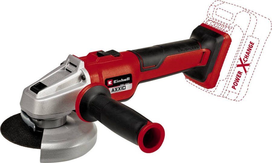Einhell Accu Haakse Slijper AXXIO 18 125 Q BL Li Solo Power X-Change 18 V Li-Ion Koolborstelloze motor Ø125 mm 8.500 t min Max. Snijdiepte: 33 mm Snelspanmoer Excl. Accu Lader en Slijpschijf