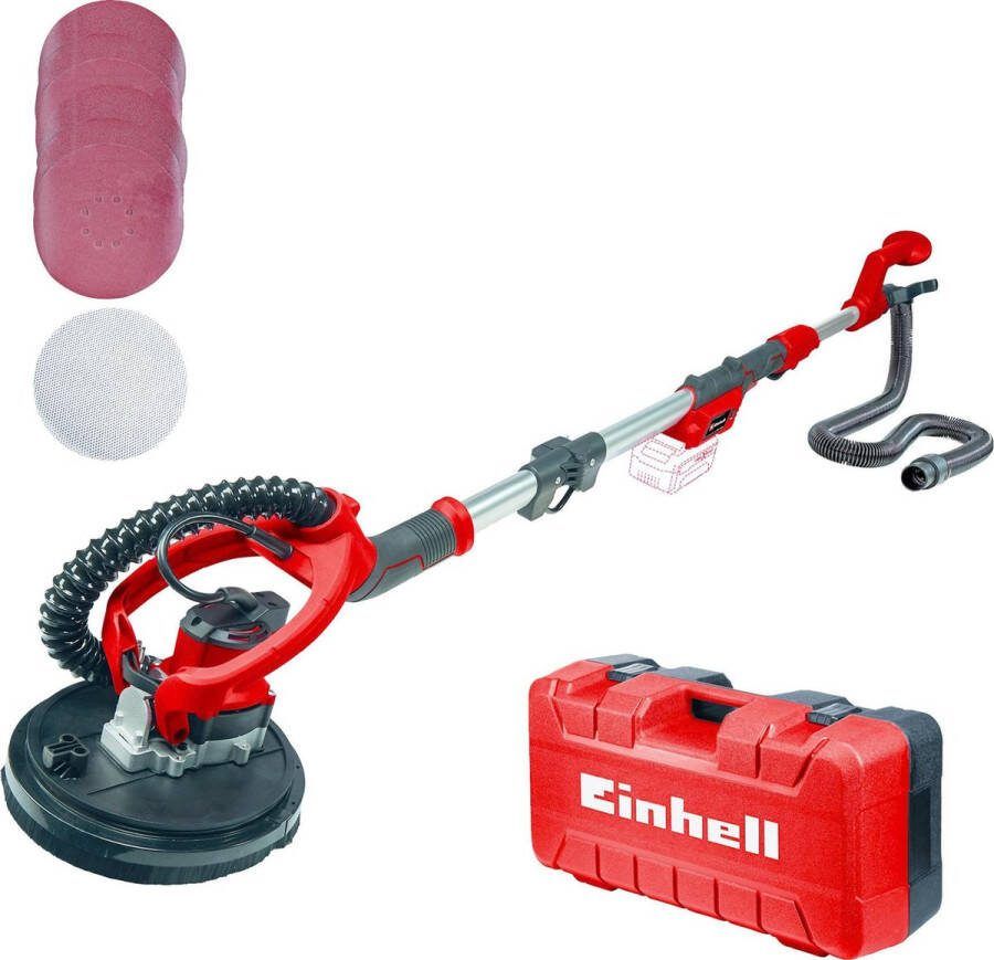 Einhell Accu Wand- Plafondschuurmachine TP-DW 18 225 Li Solo Power X-Change 18 V Li-ion Ø225 mm Incl. 6x schuurschijf 1x schuurgaas telescoopsteel stofzak met draagriem en opbergkoffer Excl. accu en lader