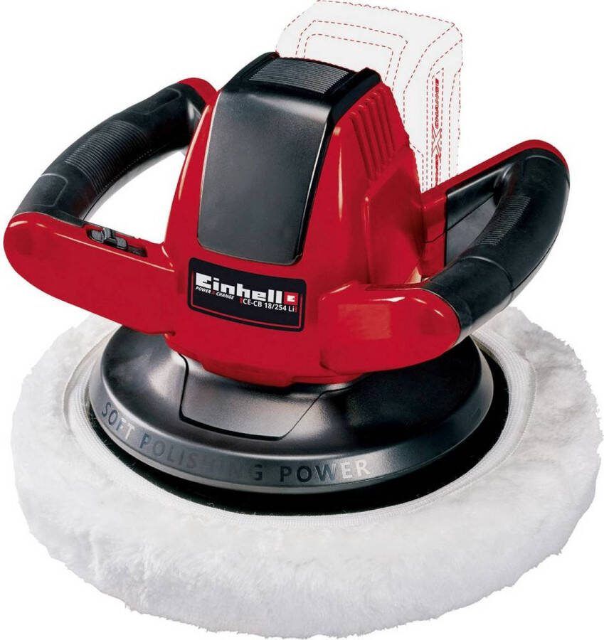 Einhell Accu Polijstmachine CE-CB 18 254 Li Solo Power X-Change 18 V Li-Ion 2.500 t min Ø254 mm Incl. 2x Polijstdoek (1x textiel 1x synthetisch) Excl. accu en lader