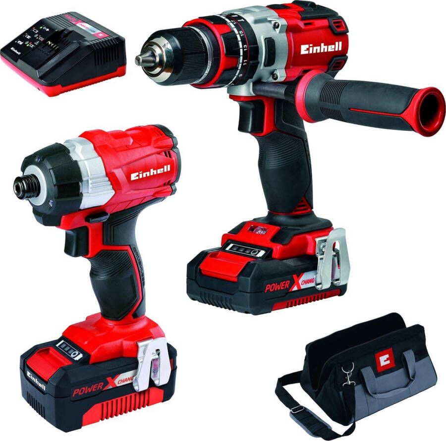 Einhell Accu Power Tool Kit BL Power X-Change 18 V Li-ion 2.0 Ah 4.0 Ah (Accu Klopboor- Schroefmachine Accu Slagschroefmachine) Power X-Change