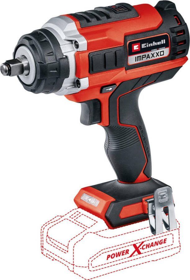 Einhell Accu Slagschroefmachine IMPAXXO 18 400 Li Solo Power X-Change 18 V Li-ion 400 Nm Aandrijving met 3 versnellingen Koolborstelloze motor Excl. accu en lader