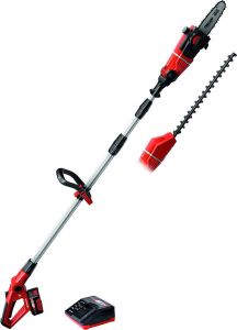 Einhell Accu Tuin-Multitool GE-HC 18 Li T Kit (1x3 0Ah) Power X-Change (Li-Ion 18 V telescopische zaaglengte kettingzaag 17 cm zaaglengte heggenschaar 40 cm incl. 2 0 Ah accu en lader)