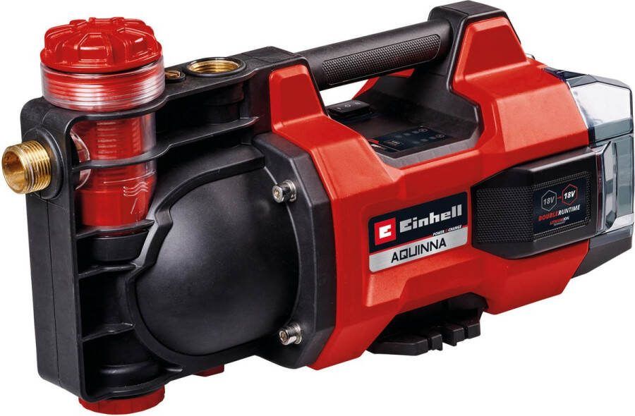 Einhell Accu Tuinpomp AQUINNA 36 38 F LED Power X-Change 36 V max. 3800 l u capaciteit max. 37 m pomphoogte ECO Boost modus voorfilter overbelastings- en vorstbeveiliging Excl. accu en lader