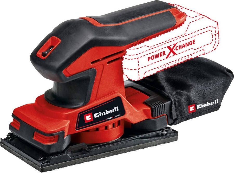 Einhell accu Vlakschuurmachine TC-OS 18 187 Li Solo Power X-Change (li-ion microklittenbandbevestiging greepoppervlakken met softgrip incl. 1x vel schuurpapier zonder accu en lader)