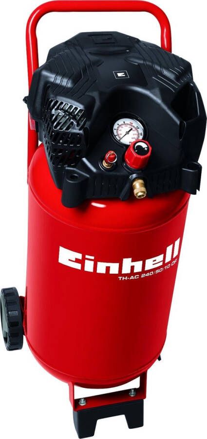 Einhell Compressor TH-AC 240 50 10 OF (max. 173 L min 10 bar olie service vrije motor 50L tank grote wielen accessoirehouder rubberen voet wateraflaatplug terugslagklep en veiligheidsventiel)