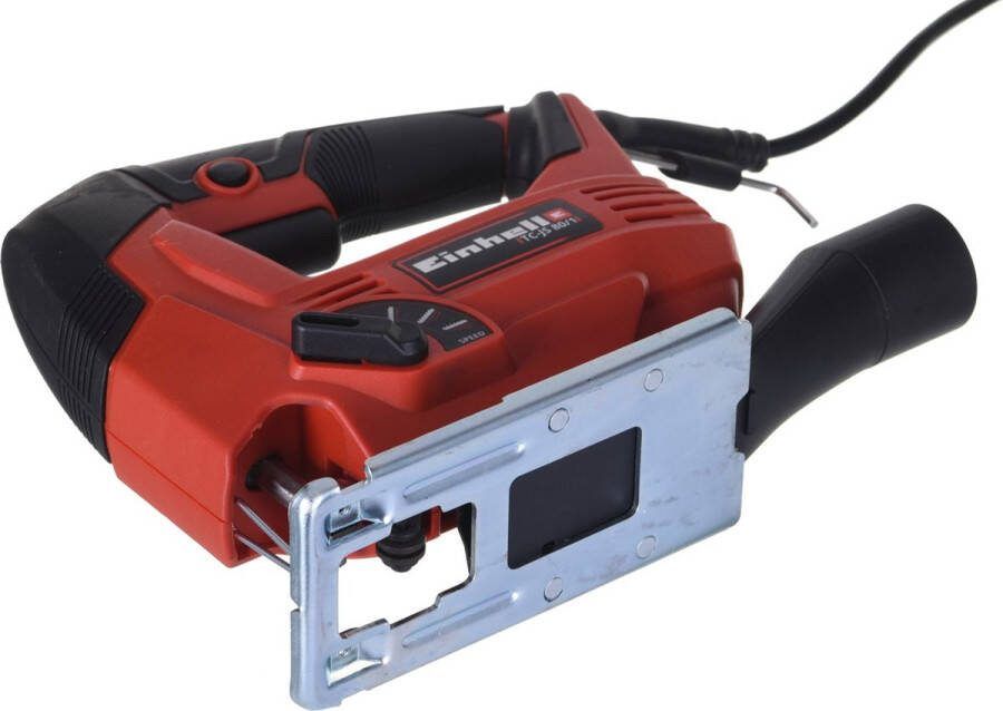 Einhell Decoupeerzaag TC-JS 80 1 (550 W slagfrequentie 1000-3000 min toerentalelektronica 4-traps pendelslag stofafzuiging gereedschapsloze zaagbladwissel)