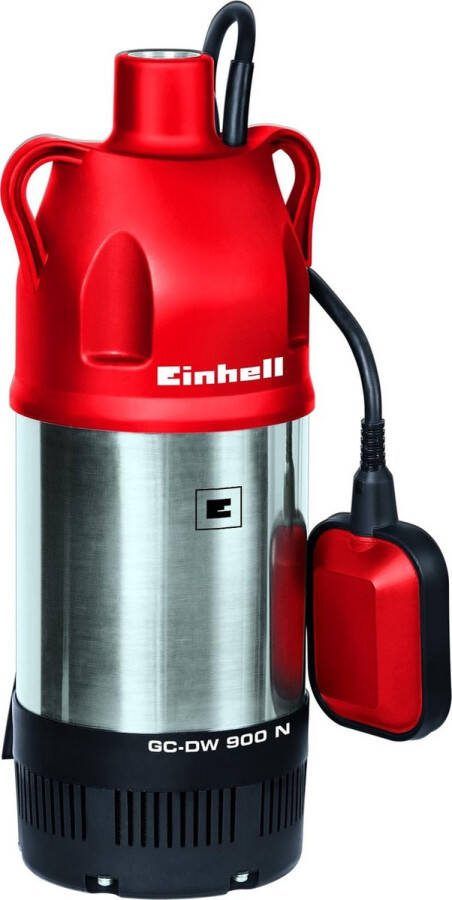 Einhell Dompelpomp GC-DW 900 N (900 W 6000 L h behuizing van RVS mechanische afdichting traploos in hoogte verstelbare vlotterschakelaar overbelastingsschakelaar 2 ophangogen)