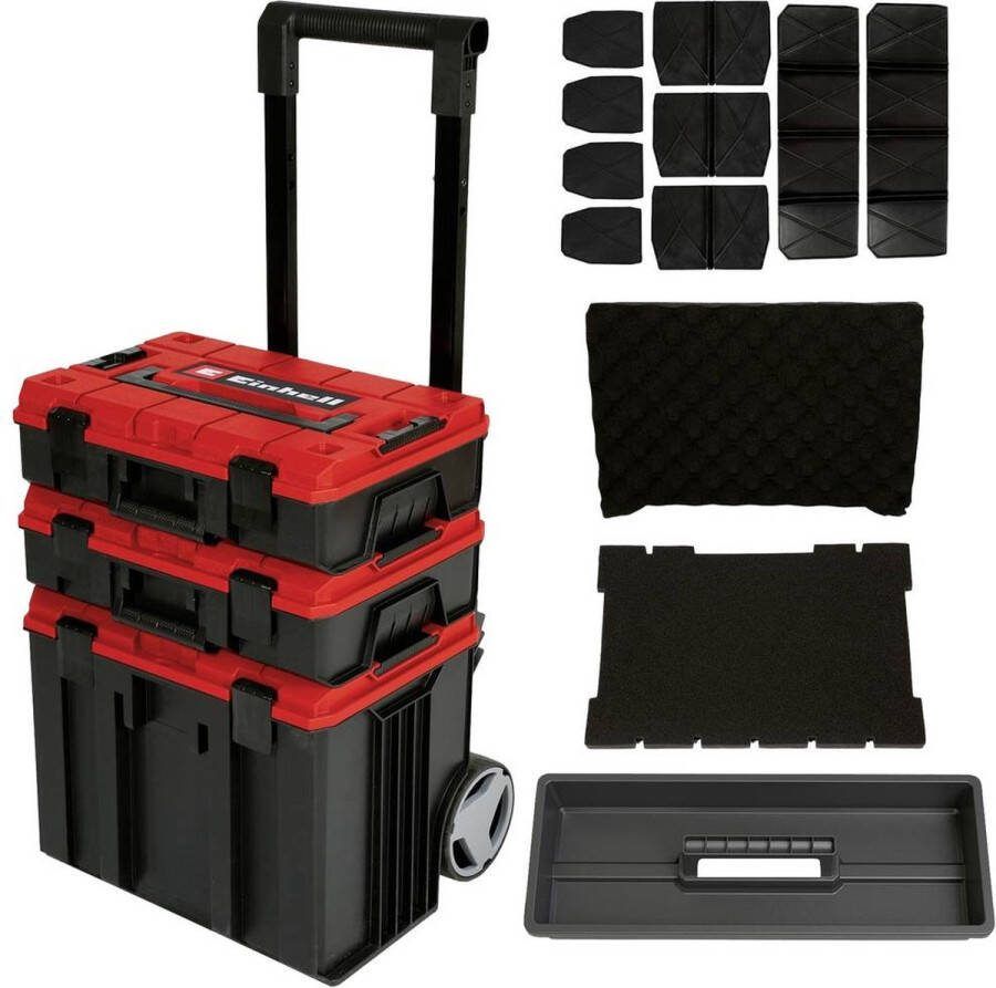 Einhell E-Case Tower 4540015 Transportkoffer Kunststof Zwart Rood (l x b x h) 430 x 400 x 675 mm