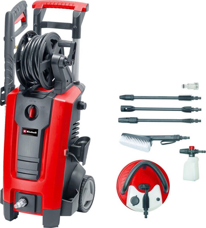 Einhell Elektrische Hogedrukreiniger TC-HP 170 2300 W Max. 170 bar 420 l u Incl. 10m hogedrukslang pistool lans sproeiers borstel schuimsproeier en terrasreiniger met reservoir