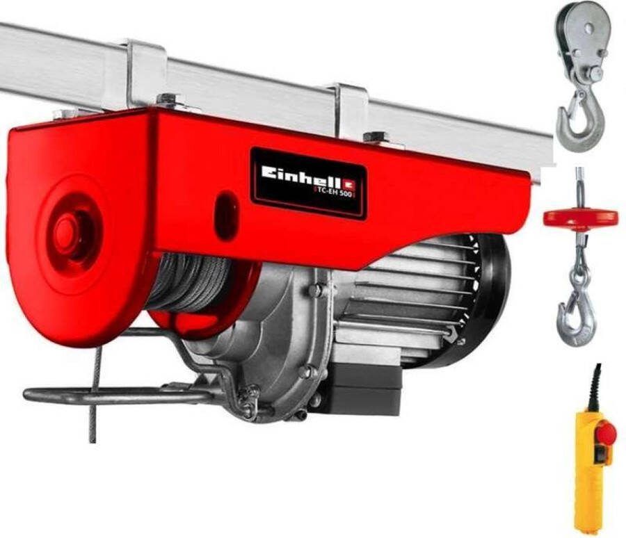 Einhell Elektrische Kabeltakel TC-EH 500 800 W 250 kg op 11 5 m 500 kg op 5 7 m (met katrol) Noodstop Automatische rem Incl. katrol