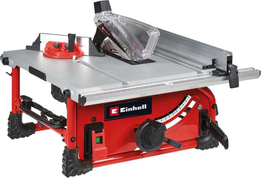 Einhell zaagtafel TE-TS 254 T (2000 watt softstart aluminium hoofdtafel tafelverbreding parallelaanslag dwarsaanslag overbelastingsschakelaar splijtwigverstelling)