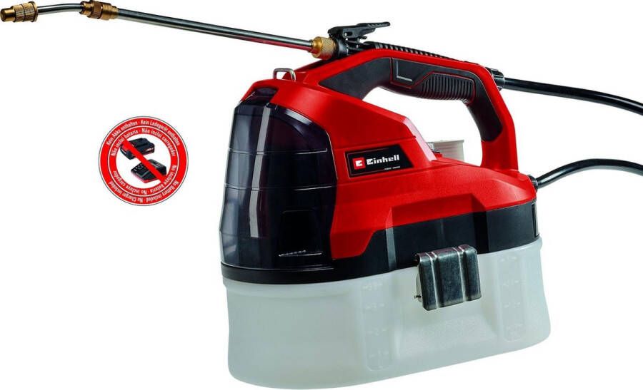 Einhell Accu Drukspuit GE-WS 18 35 Li Solo Power X-Change 18 V Li-ion Tankinhoud: 3 5 L Maximale druk: 2 5 bar Roestvrijstalen sproeilans Excl. accu en lader